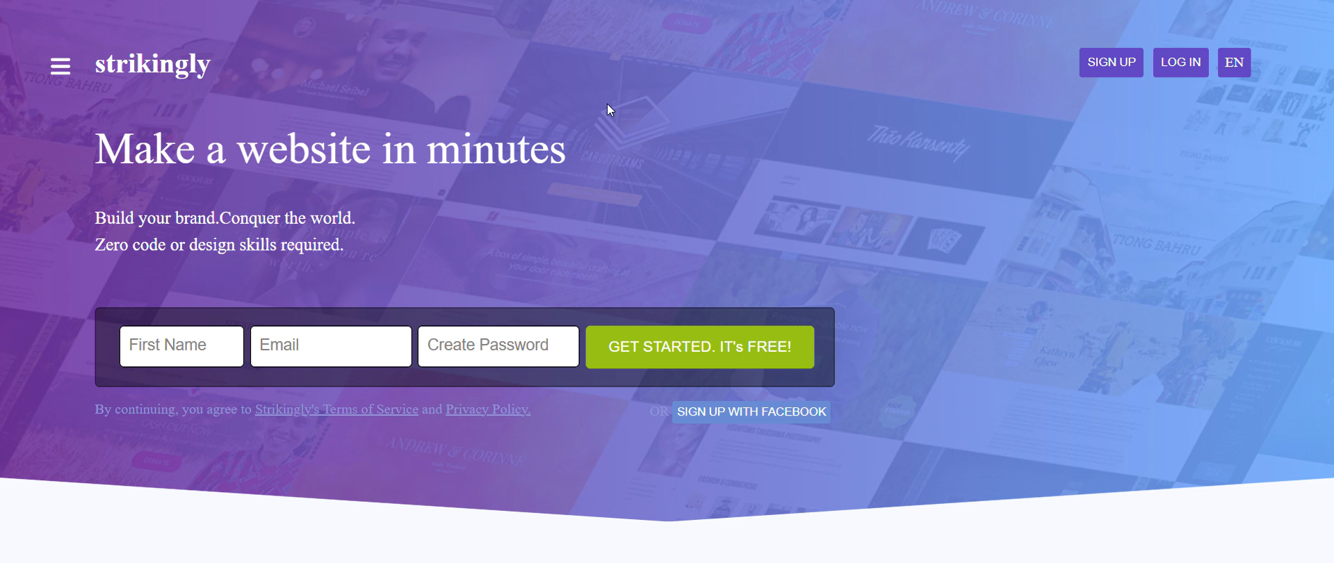 Strikingly Website Clone